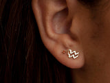 Zodiac studs. Solid Yellow Gold