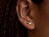 Zodiac studs. Solid Yellow Gold